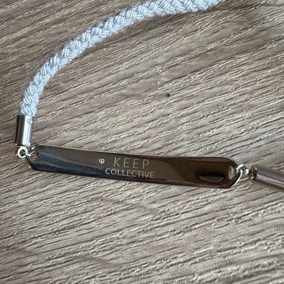 Silver and White Adjustable Bracelet "Love you" - Picture 3 of 4